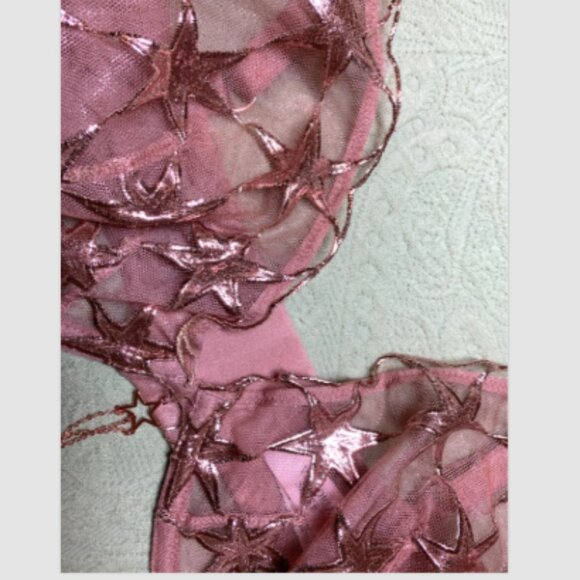 Victoria's Secret Very Sexy Stardust Embroidery Rose Gold Unlined Demi Bra 38DD - Picture 8 of 12